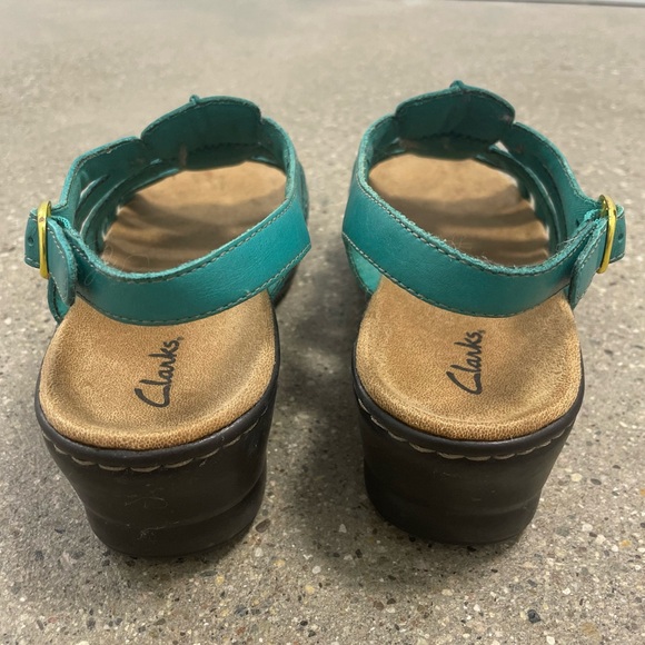 NWOB Clarks Collection Leather Lightweight Comfort Walking Sandals size 6.5 wide - Picture 5 of 12